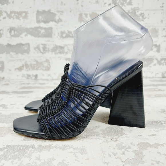 New Sam Edelman LAURETTE Faux Leather Black Strappy Heel Sandals i292 - Picture 1 of 12